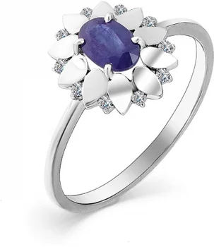 

Master brilliant ring with sapphire and white gold diamonds