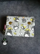 Anime nuevo TOTORO japonés gato de cartera corto lona bolsas de dinero Kumamon estampado de oso titular de la tarjeta de bolsillo de la moneda de la cremallera bolsos