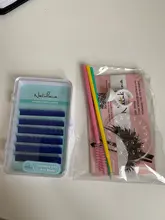 NATUHANA individuales-extensiones de pestañas de visón, de Corea, Color verde, azul y morado, Pestañas postizas naturales suaves de colores