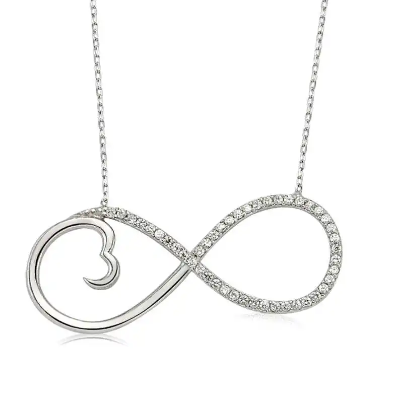 

Armagano 100% 925 Sterling Silver Infinity Heart Woman Necklace Quality and Original Women Amulets