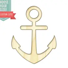 Якорь деревянный вырезанный-на заказ Выберите свой размер-лазерная резка Деревянные Художественные товары для рукоделия Настенный декор свадебный детский DCS0010