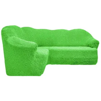 

Cover for corner sofa, without ruffles, light green