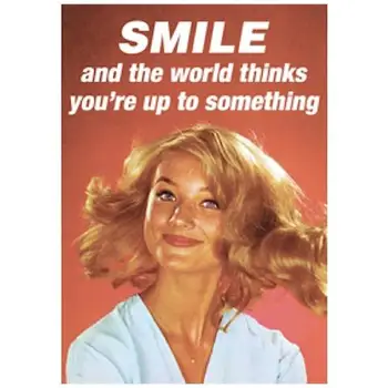 

Retro humor-Smile And The World Thinks (metal magnet)