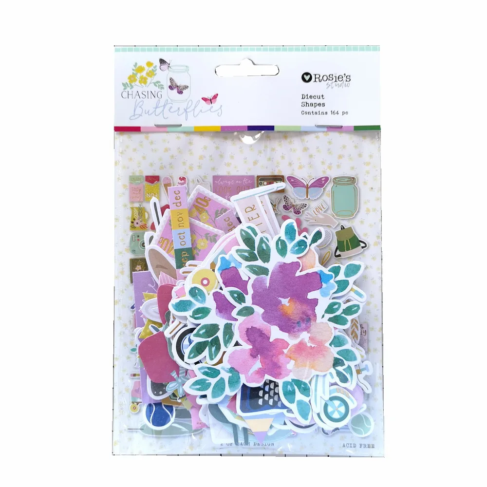 

CRZCrafter 164pcs Printed Paper Diecut Shapes Ephemera Foil Design DIY Scrapbooking Cardmaking Journal Embellishments Decoration