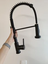 Mixer Tap Nozzle Deck-Mounted Stream-Sprayer Kitchen Faucet Cold-Taps Rotation Matte Black