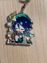 De la isla de Kyushu impacto Zhongli Diluc llavero Cosplay lindo personaje del juego Venti Paimon Tartaglia Mona acrílico colgante de llavero