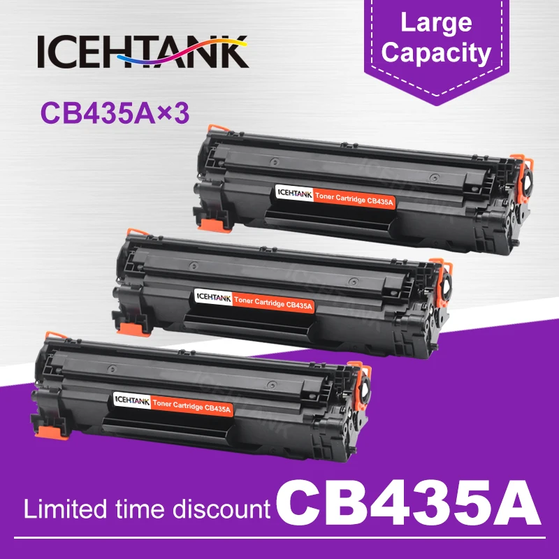 ICHTANK 3 шт. CB435A 435A 35A тонер картридж для hp LaserJet P1002/P1003/P1004/P1005/P1006/P1009 Принтер Черный