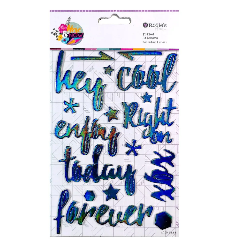 

CRZCrafter Chipboard Foil Stickers Words DIY Crafts Scrapbooking Cardmaking Journaling Self Adhesive Embellishments Decorations