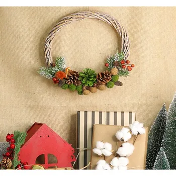 

Christmas Conifer Straw Door Ornament 30CM 1 PCs Newyear Celebration Party 2020