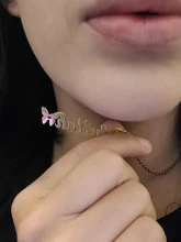 Collar de acero inoxidable con nombre personalizado para mujer, Gargantilla con placa con nombre personalizada, joyería con inicial, regalo de cumpleaños