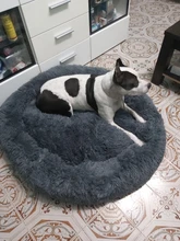 Perrera larga de felpa supersuave para mascotas, saco de dormir redondo, tumbona para casa de gatos, cesta de sofá cálido de invierno para perros pequeños, medianos y grandes