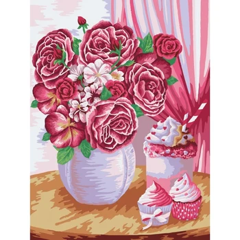 

Drawing by numbers on canvas "pink present" (size 40x50 cm) factory of creativity s006