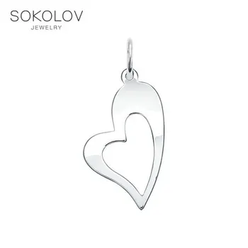 

Suspension love SOKOLOV Silver fashion jewelry silver 925 women's male, pendants for neck women