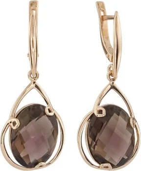 

Aloris earrings with 2 раухтопазами Red Gold