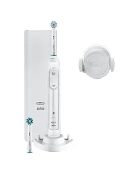 

BRAUN brush ORAL-B GENIUS 10100 S WHITE - BLUETOOTH - 2 heads-6 brushed modes-SENSOR pressure-BASE of CAR