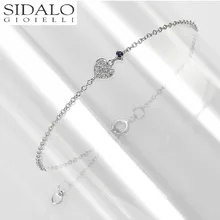 Sidalo браслет с сердцем из белого золота с бриллиантом и сапфиром M 5148-Z-BR