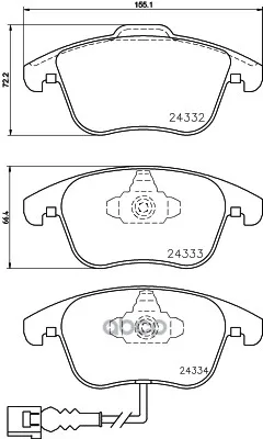Колодки Тормозные Дисковые, Комплект Hella 8db355014031 HELLA арт. 8DB355014031