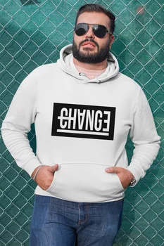 

Angemiel Wear Reverse Change White Men 'S Hooded Sweatshirt
