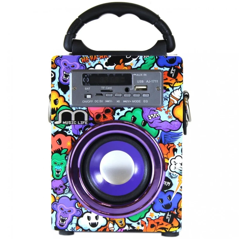 Wireless Bluetooth Speaker Portable with FM Radio USB TF Card Remote Rechargeable Battery