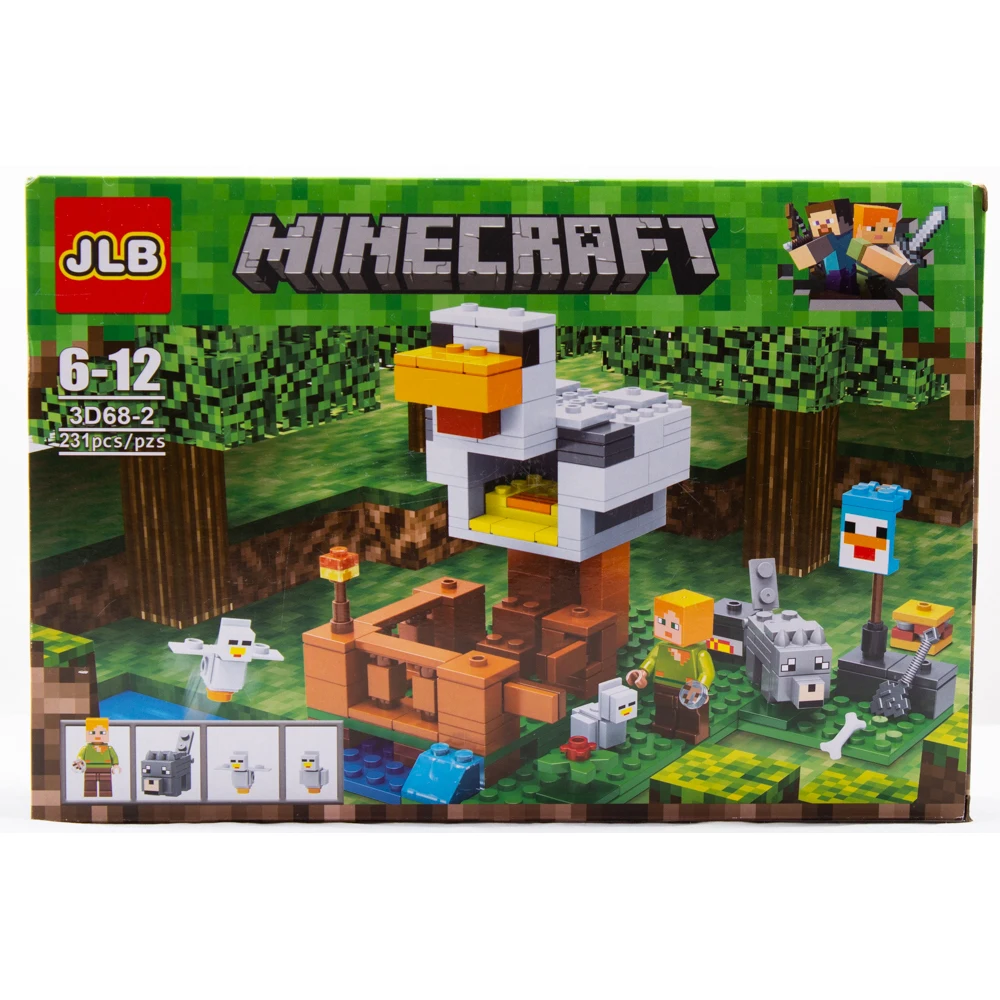 デザイナーminecraft鶏小屋jlb 3d68 2 231アイテムおもちゃゲーム開発ギフト少年キュウカンチョウ男性blockkraftサプライズ 相互接続ブロック Aliexpress