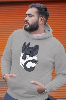 

Angemiel Wear Baby Dragon Gray Men 'S Hooded Sweatshirt