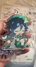 De la isla de Kyushu impacto Zhongli Diluc llavero Cosplay lindo personaje del juego Venti Paimon Tartaglia Mona acrílico colgante de llavero