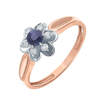 

Gold ring with sapphires and diamonds sunlight sample 585