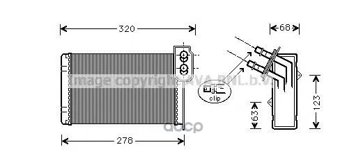 Радиатор Отопителя Renault Kangoo 1.2/1.4/1.5d/1.9d 97- Ava Rta6099 Ava арт. RTA6099