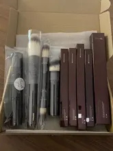 Hourglass-Juego de brochas de maquillaje, 10 unidades, polvo, colorete, sombra de ojos, corrector, delineador de ojos, pinceles con mango de Metal