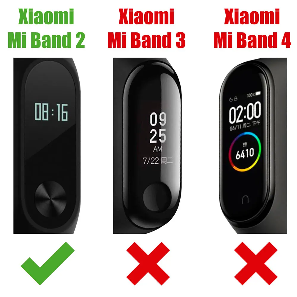 Браслет ремешок для часов Браслет замена для Xiaomi Mi Группа 2 черный