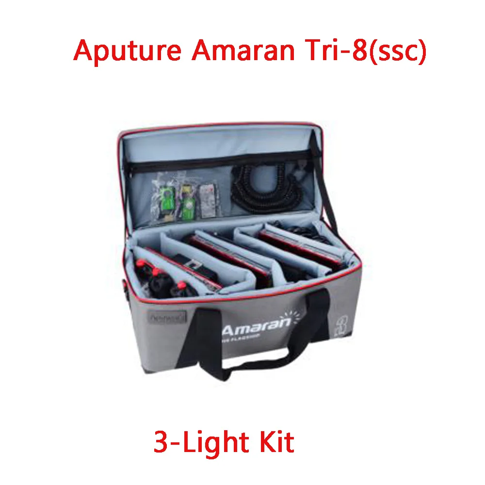 Aputure Amaran Tri-8 Tri-8C Tri-8S Bi-Цвет Светодиодная лампа регулируемой яркости подсветка для видеосъемки Панель две батарейки пульты дистанционного управления v-образный кронштейн с креплением - Цвет: Tri-8(SSC)