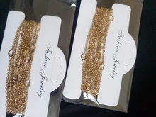 Cadena de acero inoxidable con cuentas de oro y corazón para pendientes, tobillera, collar, joyería, manualidades, bricolaje, 2M