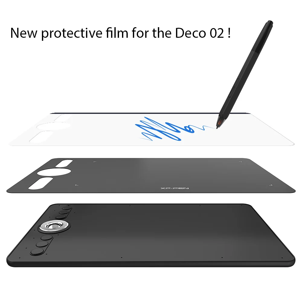 XP-Pen Protective Film for Deco 02 Graphics Tablet Drawing Tablet (2 pieces in 1 package) - Image 2