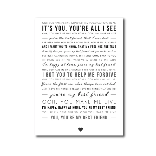 You're My Best Friend - Queen (lyrics) v.2 | Framed Art Print