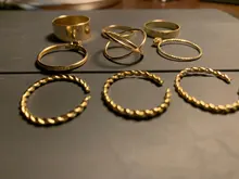 IPARAM-Conjunto de anillos de plata y oro para mujer, sortija de dedo torcida con lazo de corazón Vintage, nudillos, joyería femenina, regalos de boda, 2019