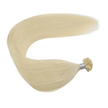 

Ugeat Keratin Tip Hair Flat Tip Hair Extension Brazilian Human Hair Color #60 Blonde Hair 14-24" Non-Remy Brazilian Hair 50S/50G