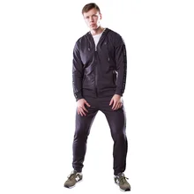 Спортивный костюм Великоросс, цвета графит, жаккардовые лампасы и брендовые шнурки с металической фурнитурой, хлопок ПИМа