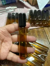 5 unds/pack 1ml 2ml 3ml 5ml 10ml ámbar delgada rollo de vidrio en botella de prueba de muestra viales para aceites esenciales con el rodillo de Metal/bola de cristal