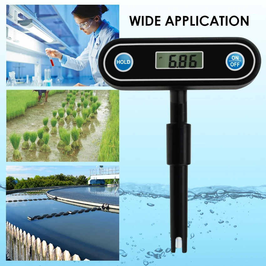 ph meter for food Flexible Pocket Size PH Meter Water Quality Tester 360degree Angle Display 0.00~14.00pH Range Hydroponics Aquariums Pools soil ph meter