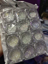 12 unids/set uñas polvo escamas iridiscentes lentejuelas oro plata Super brillante lentejuelas uñas artísticas manicura Decoración