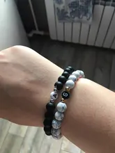 Pulseras de la amistad con cuentas de nombre y letra inicial de A-Z para hombre y mujer, pulsera de cuentas de piedra mate Natural de 8mm, regalos de joyería para pareja