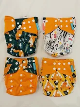 Feliz flauta pañales de tela para niños ajustable húmedo/bolso seco impermeable pañales de bebés ecológicos mochila reutilizable 4 unids/set