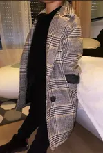 Abrigo grueso de lana para niñas, ropa de moda a cuadros para niños, prendas de vestir exteriores para Otoño e inglés, ropa para adolescentes, escuela