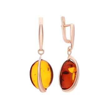 

Silver earrings with amber sunlight