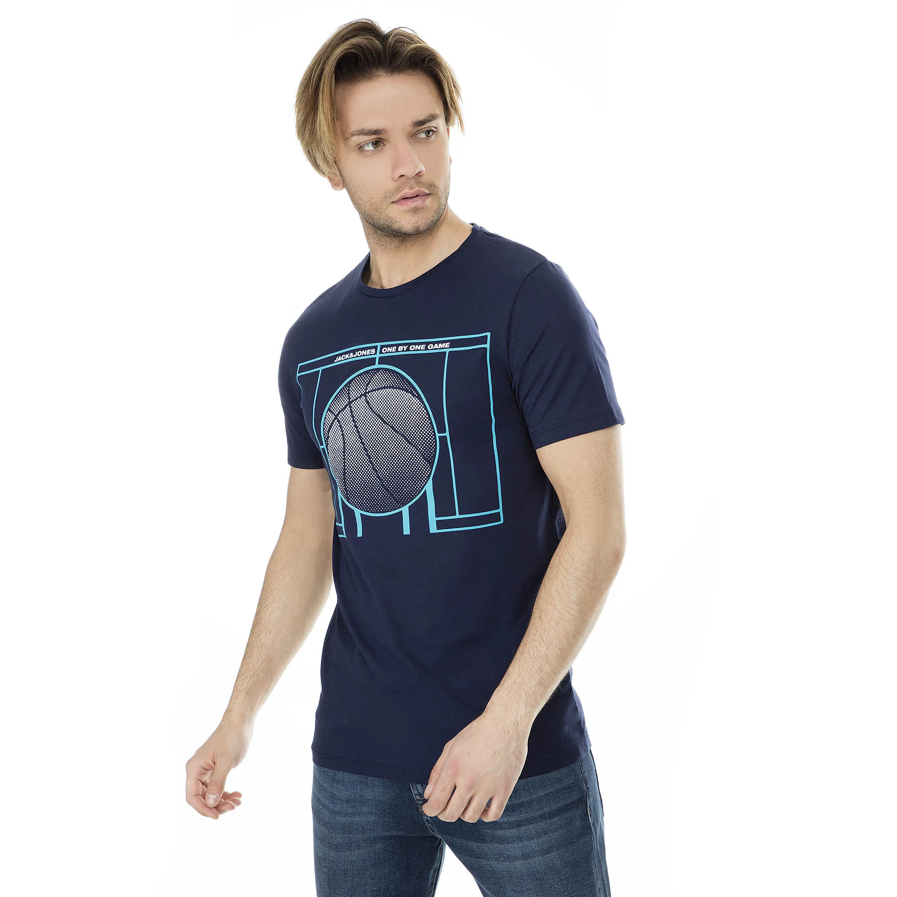Jack& Jones Core Jcofield T shirirt 12154442 - Цвет: Тёмно-синий