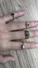 Juego de 4 anillos de cristal estilo bohemio Vintage, conjunto de anillos de conjunto de anillos Midi de la suerte para nudillos para mujer