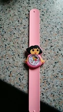 Reloj con diseño de princesa Dora para niños, pulsera de cuarzo con correa de silicona de cristal, informal