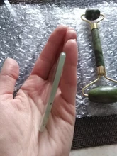 Gua Sha-Rodillo verde 2 en 1, conjunto de herramientas, masajeador, rascador de Jade Natural, con piedras para cara, cuello y espalda, 2 uds.