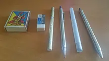 Lápiz de Metal mecánico 0,5, 0,7 de 0,9mm estudiantes de escritura dibujo diseño negro pluma 5 unids/set