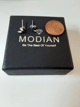 Modian nuevo 2021 sólida plata 925 rosa dorado Luna, pendientes para las mujeres de moda pequeños exquisita joyería Bijoux